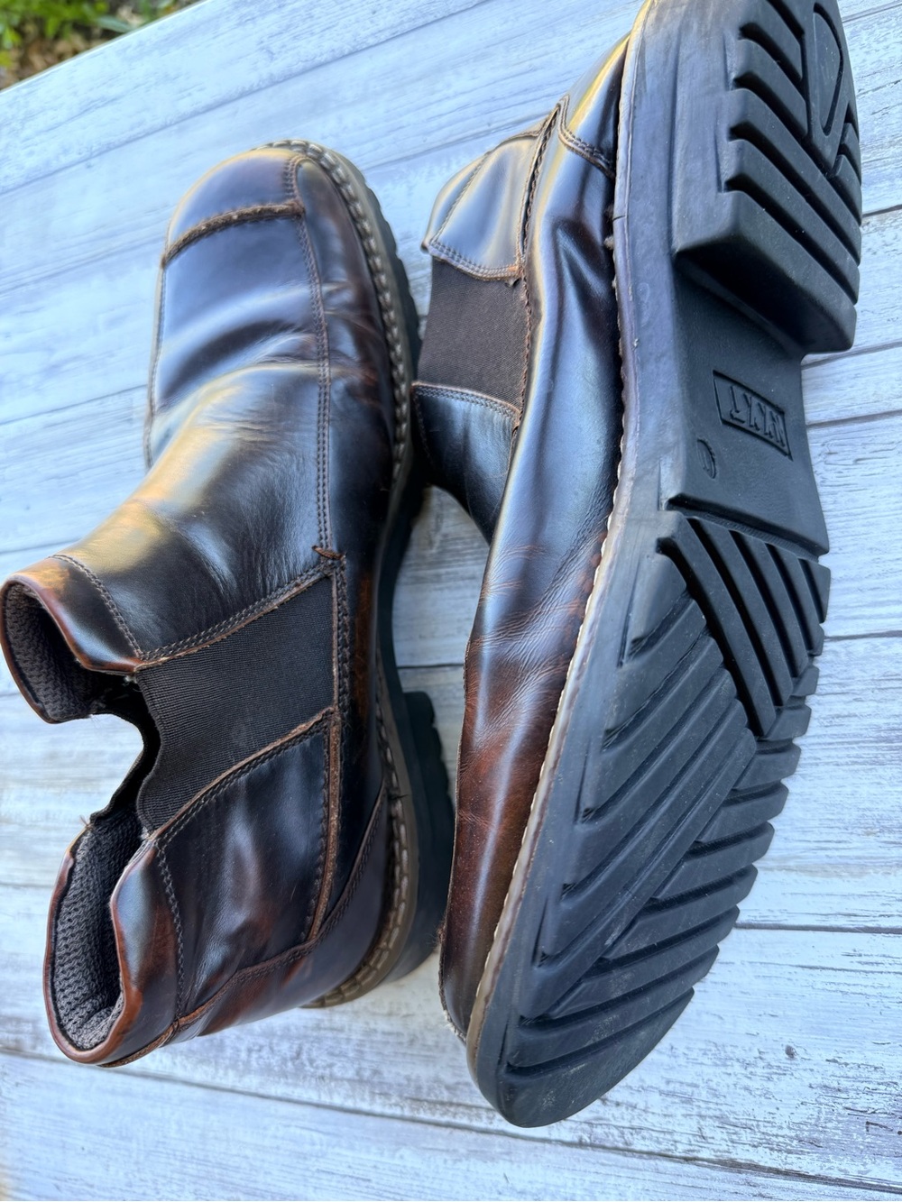 Nxxt Men’s Brown Leather Chelsea Ankle Boots Size 11
